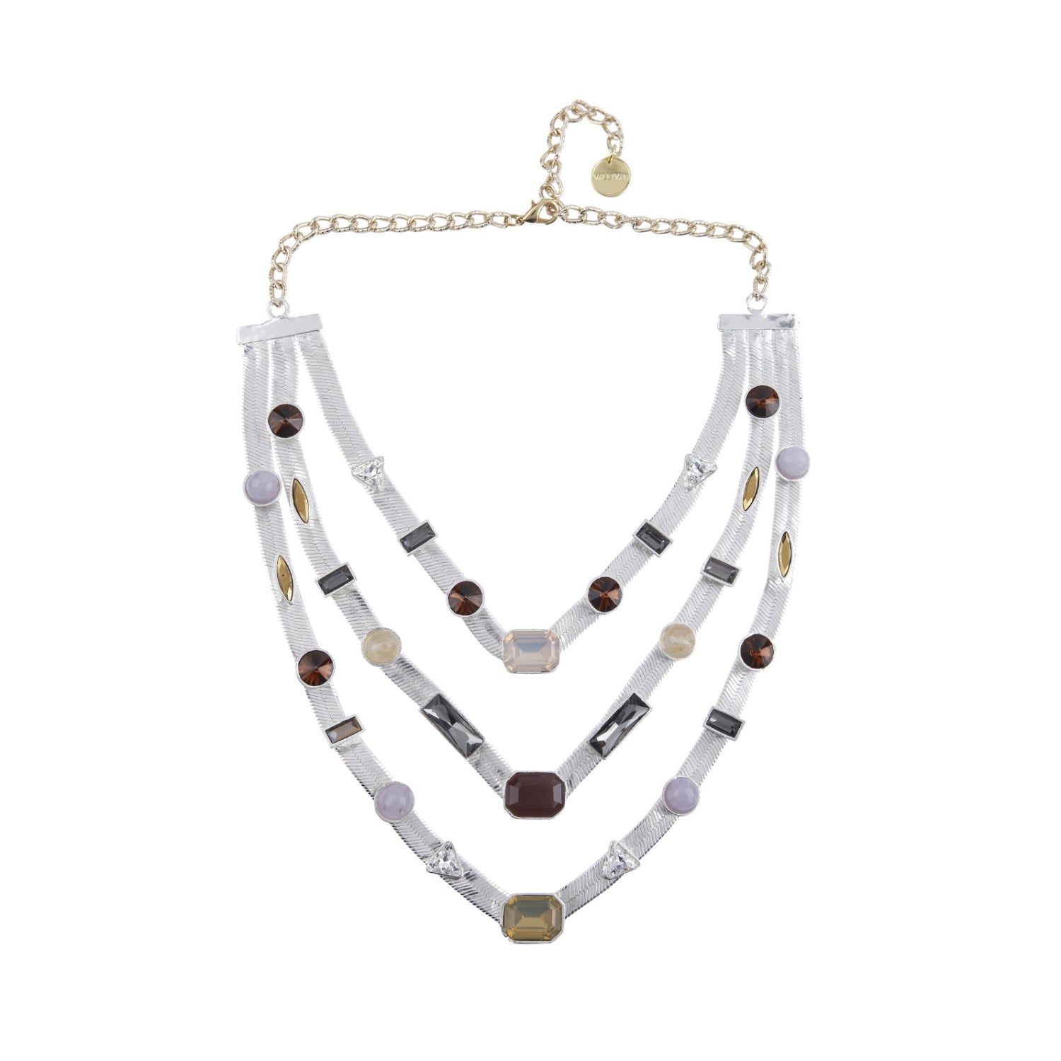 Three Layered Candy Necklace (Silver)