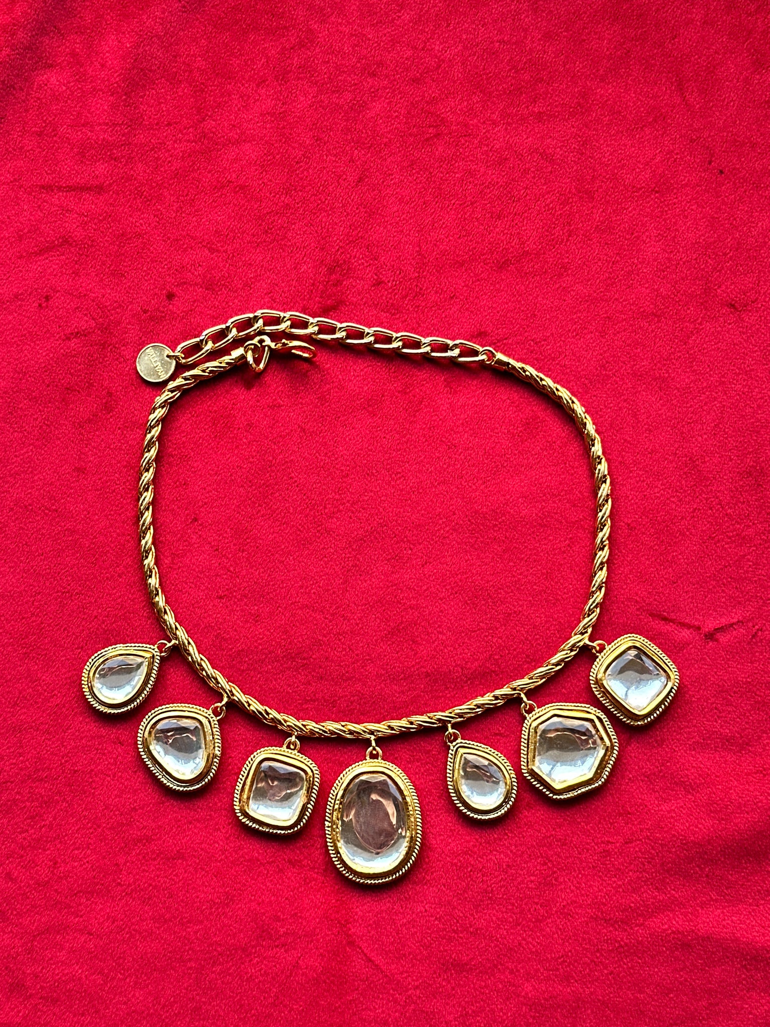 Polki Rope Charm Gold