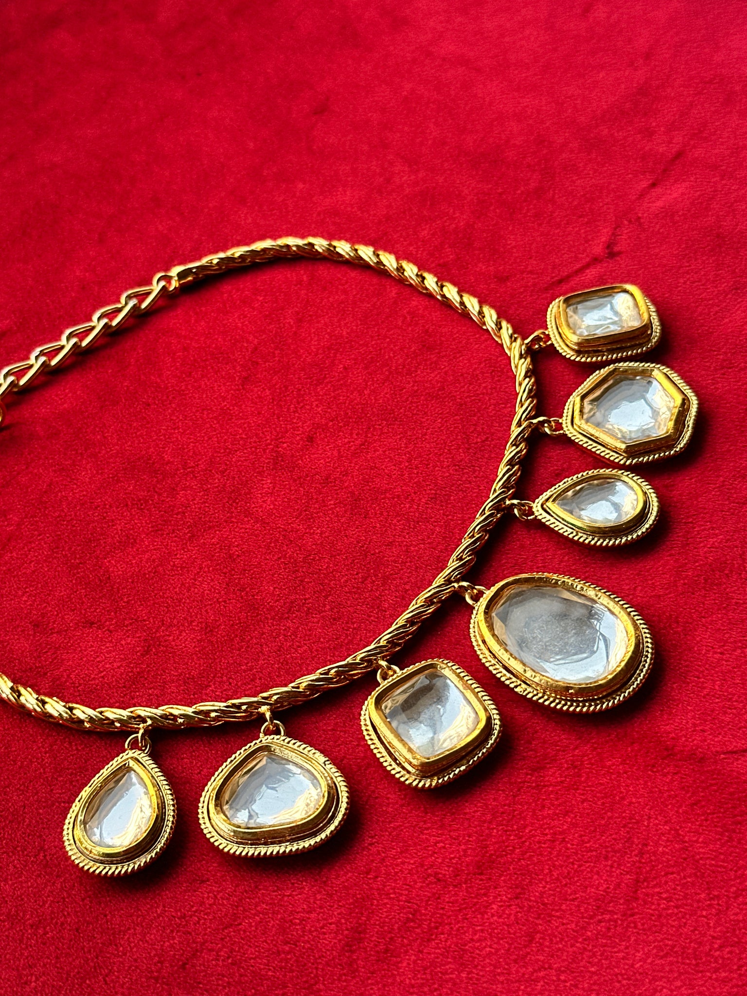 Polki Rope Charm Gold