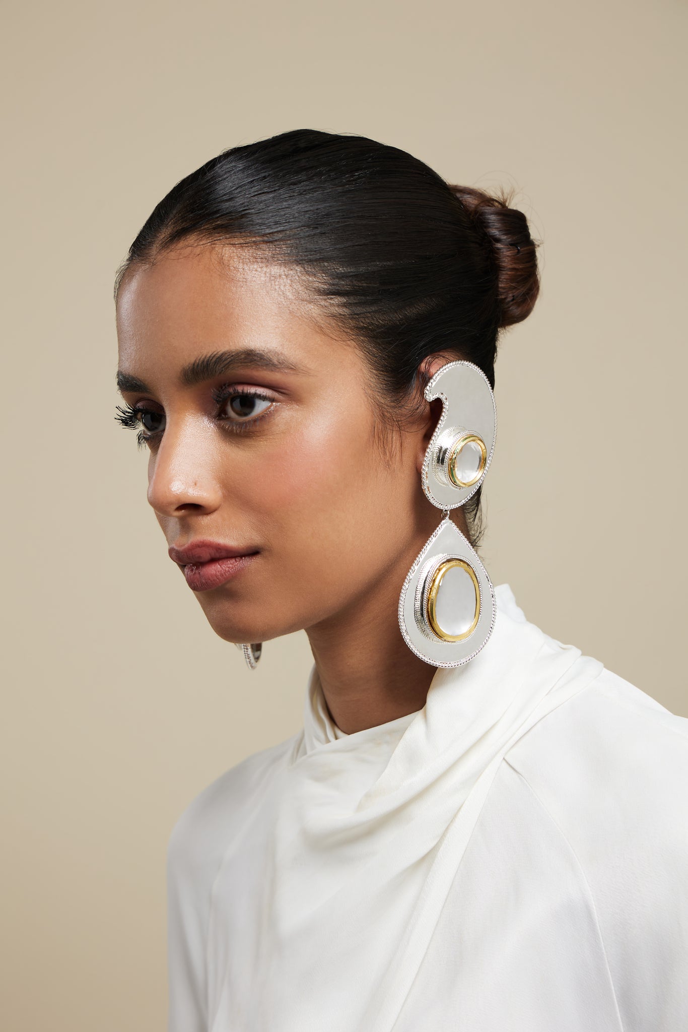 Polki Paisley Earcuffs Silver