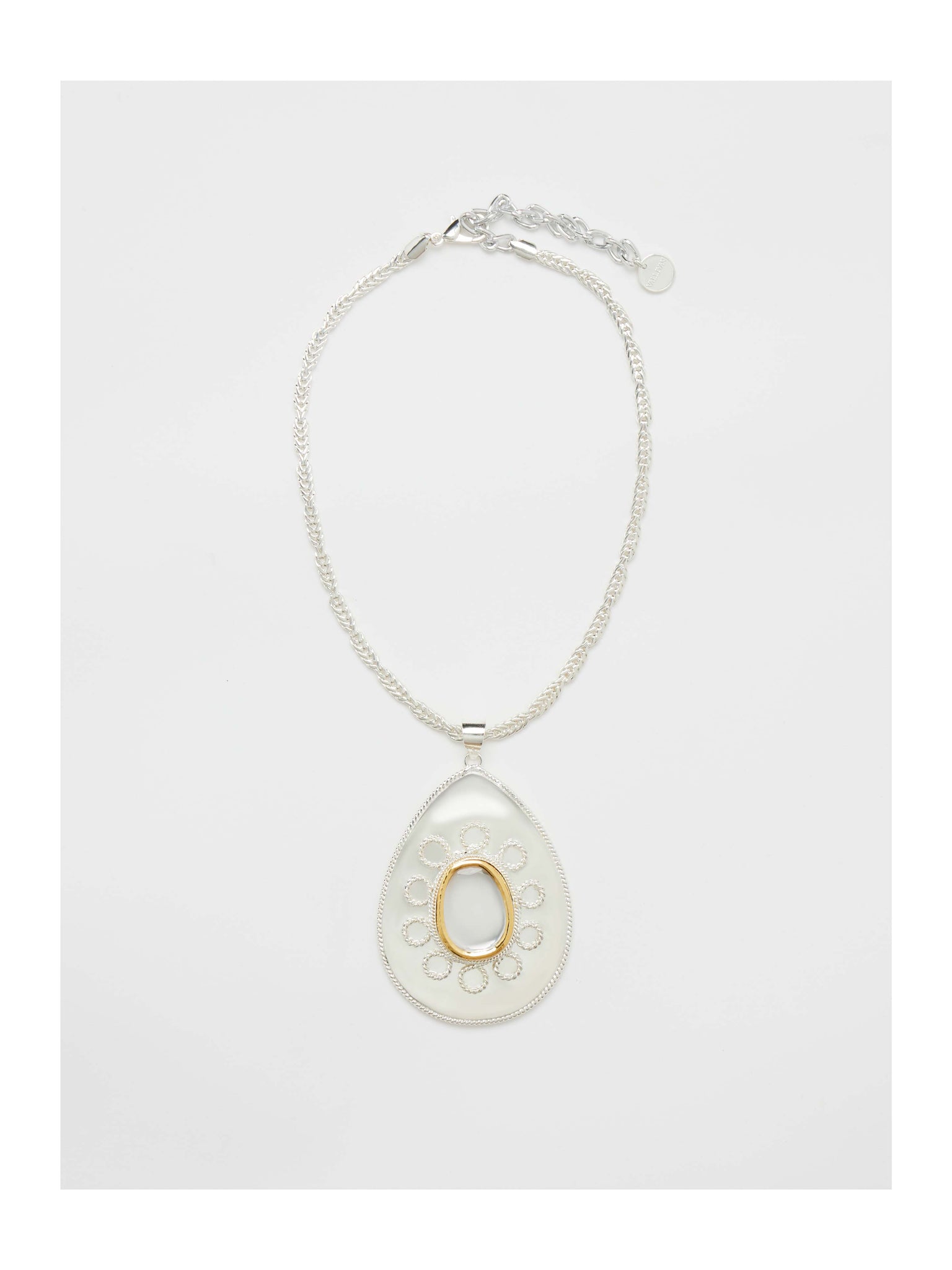 Polki Egg Medallion Necklace