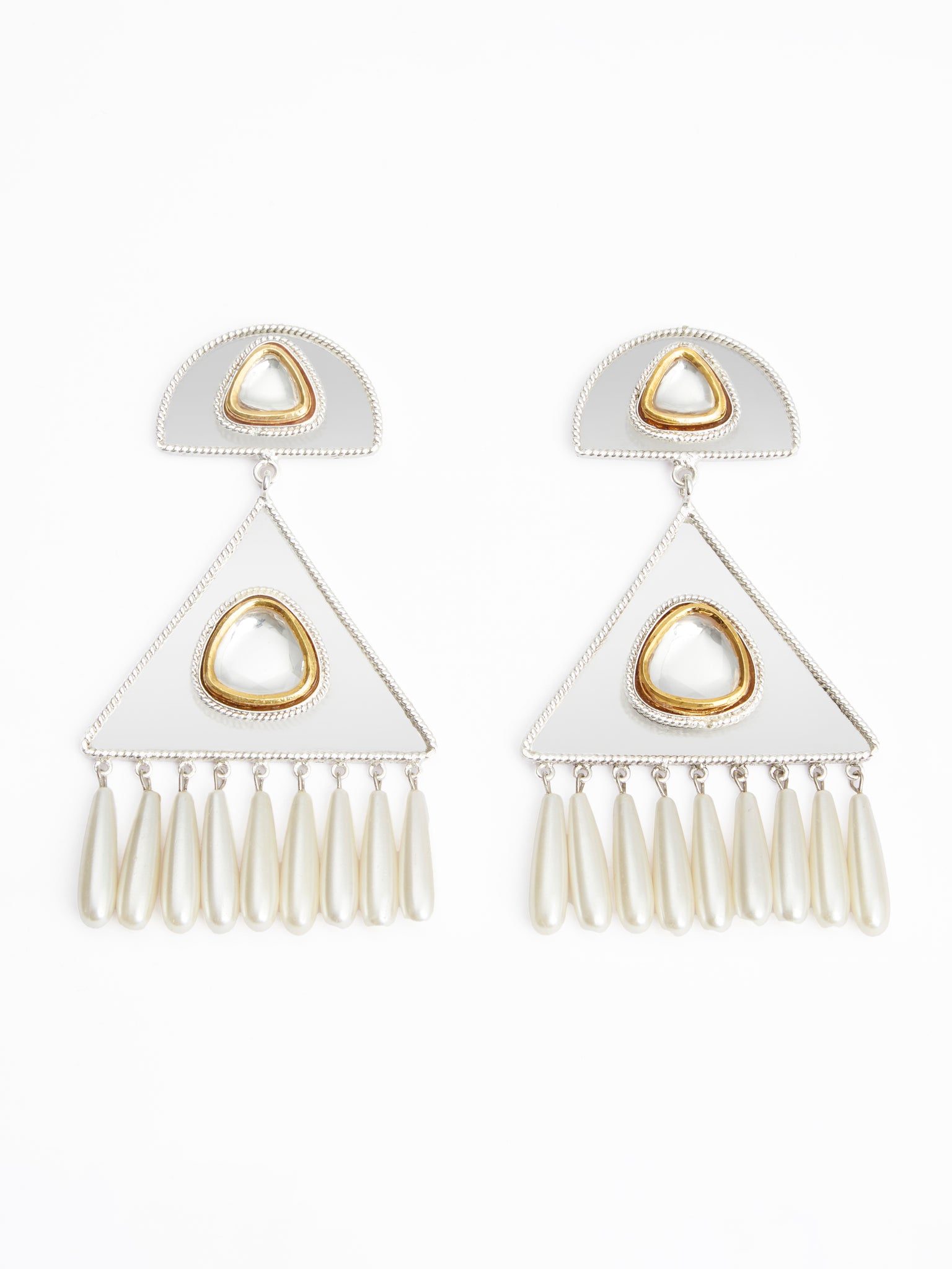 Polki Tribal Chandelier Earrings