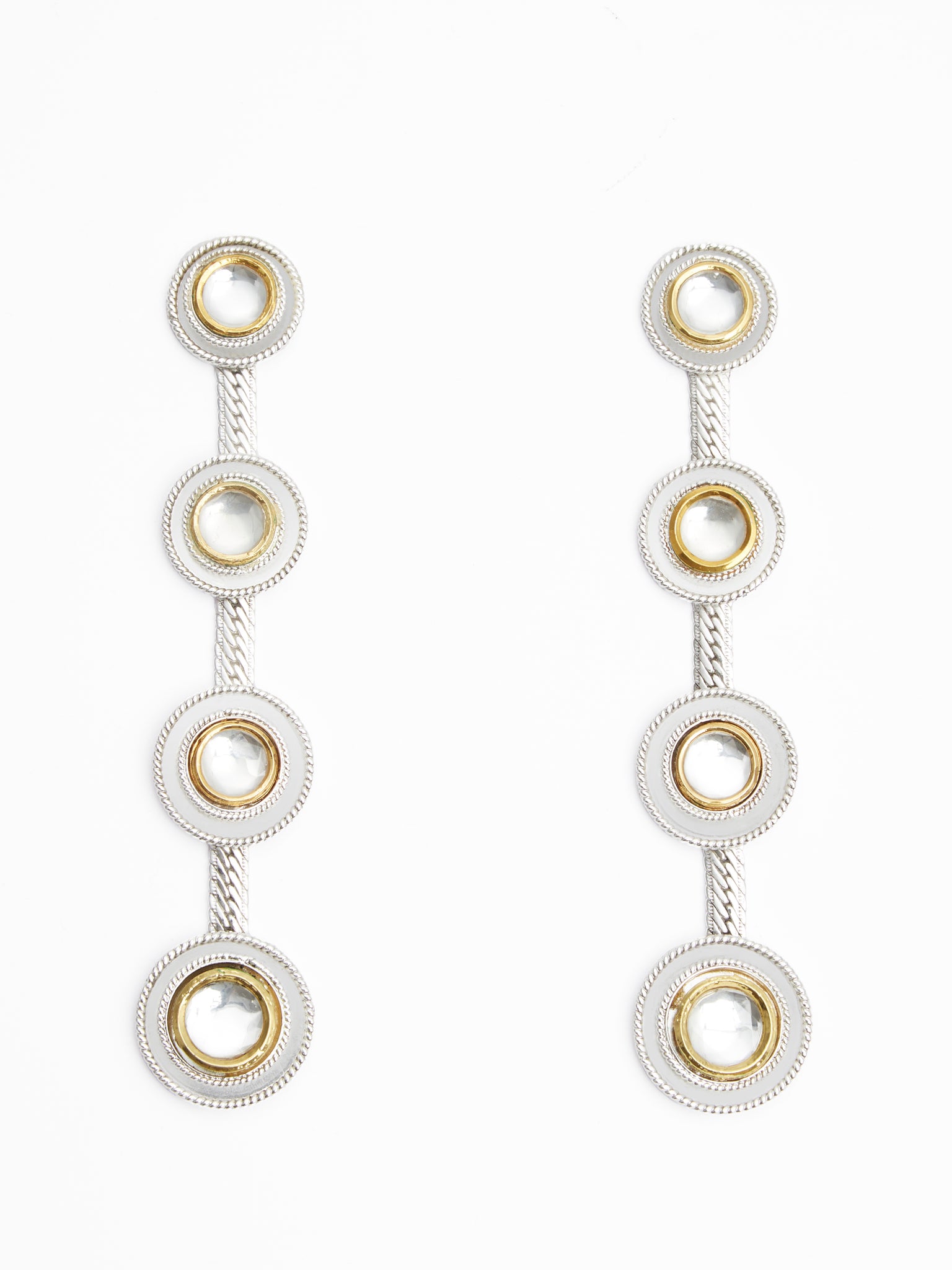 Polki Four Dot Earrings