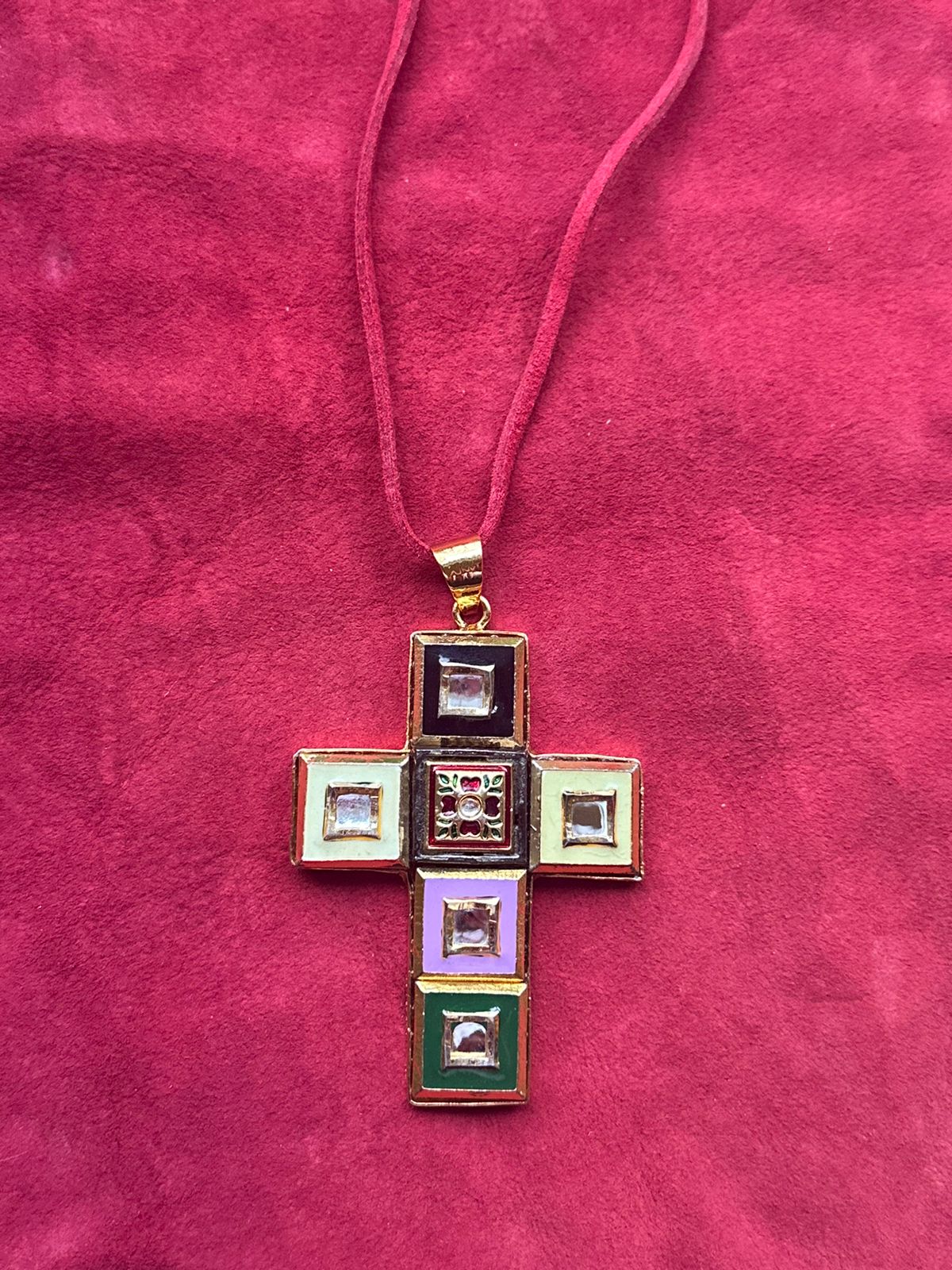 Deco Box Cross Pendant