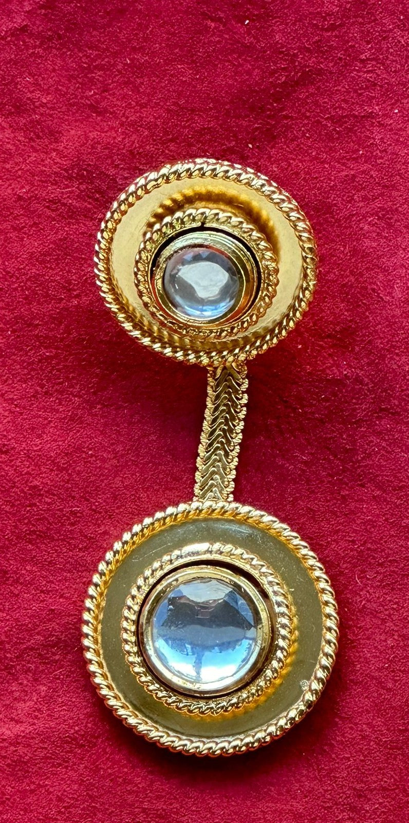 Polki 2 Dot Stud Gold