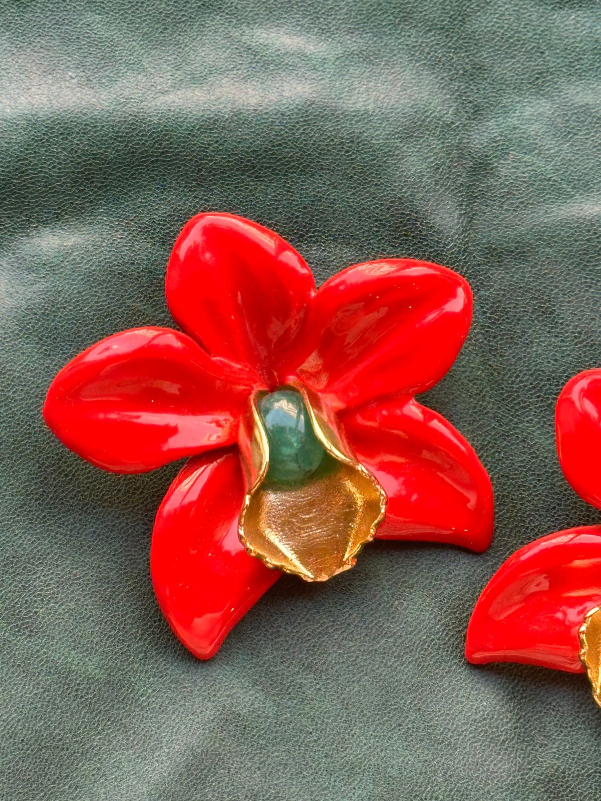 Glossy Finish Red Orchids