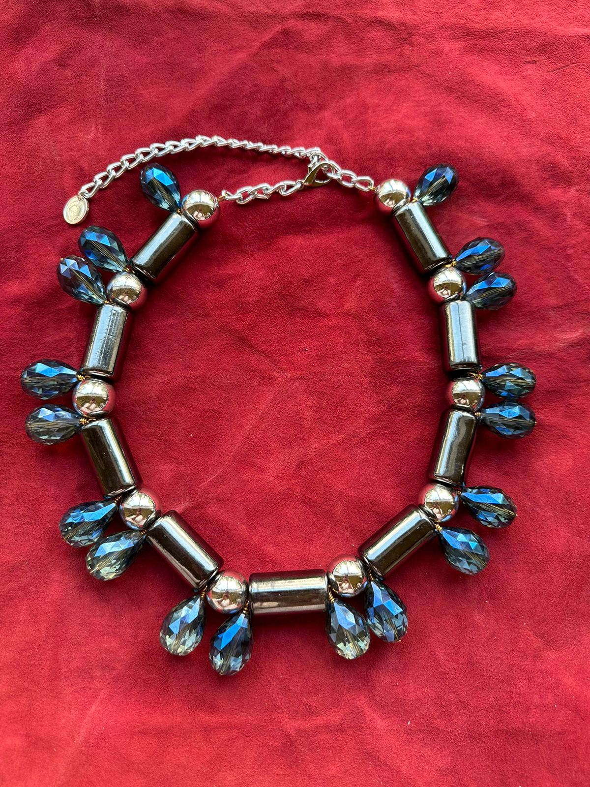 Retro Futuristic Chrome Necklace