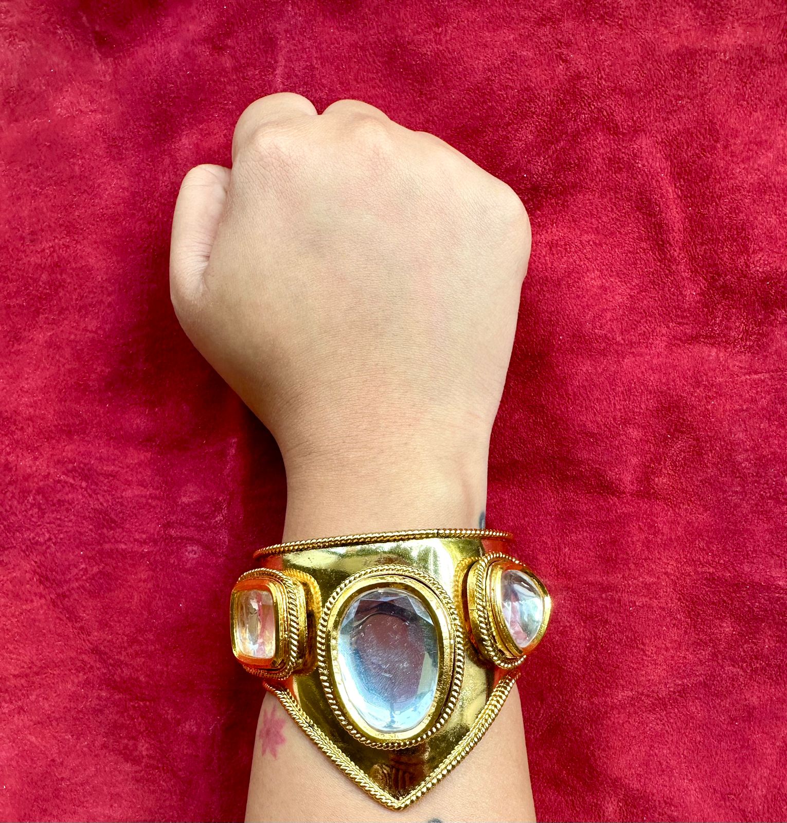 Polki Wonder Woman Handcuff Gold