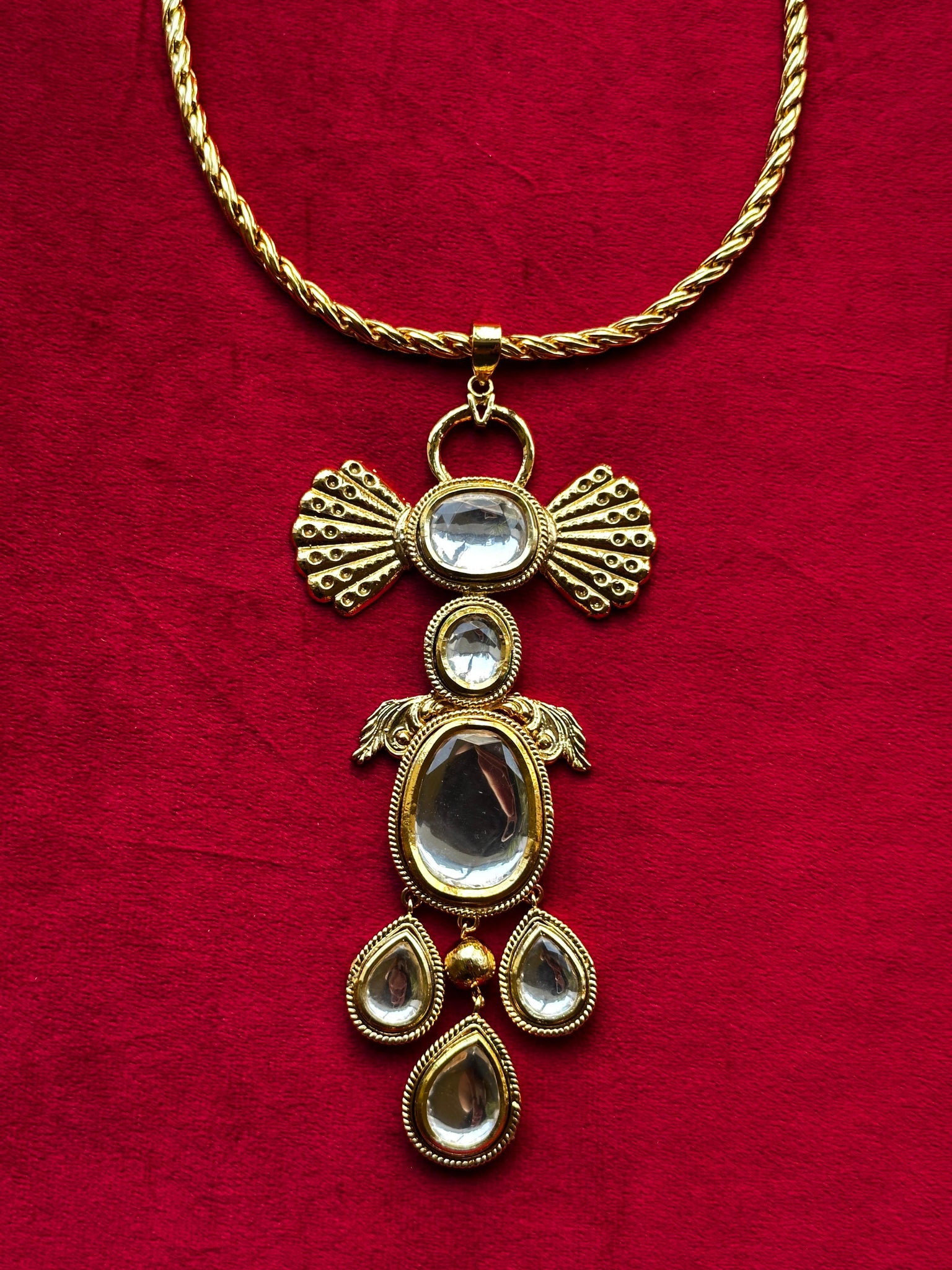 Polki Angle Wing Necklace