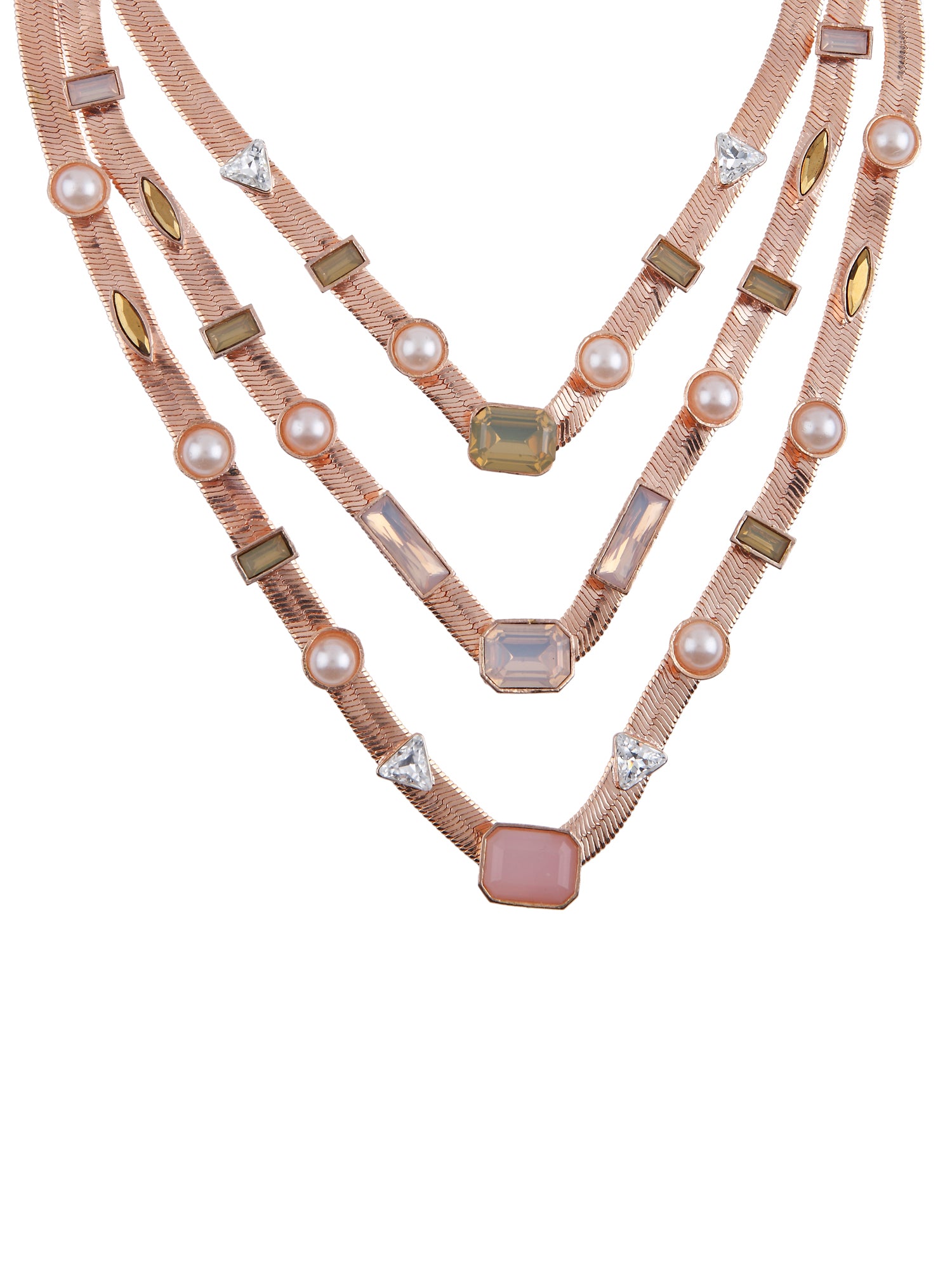 Three Layered Candy Necklace (Rose Gold)
