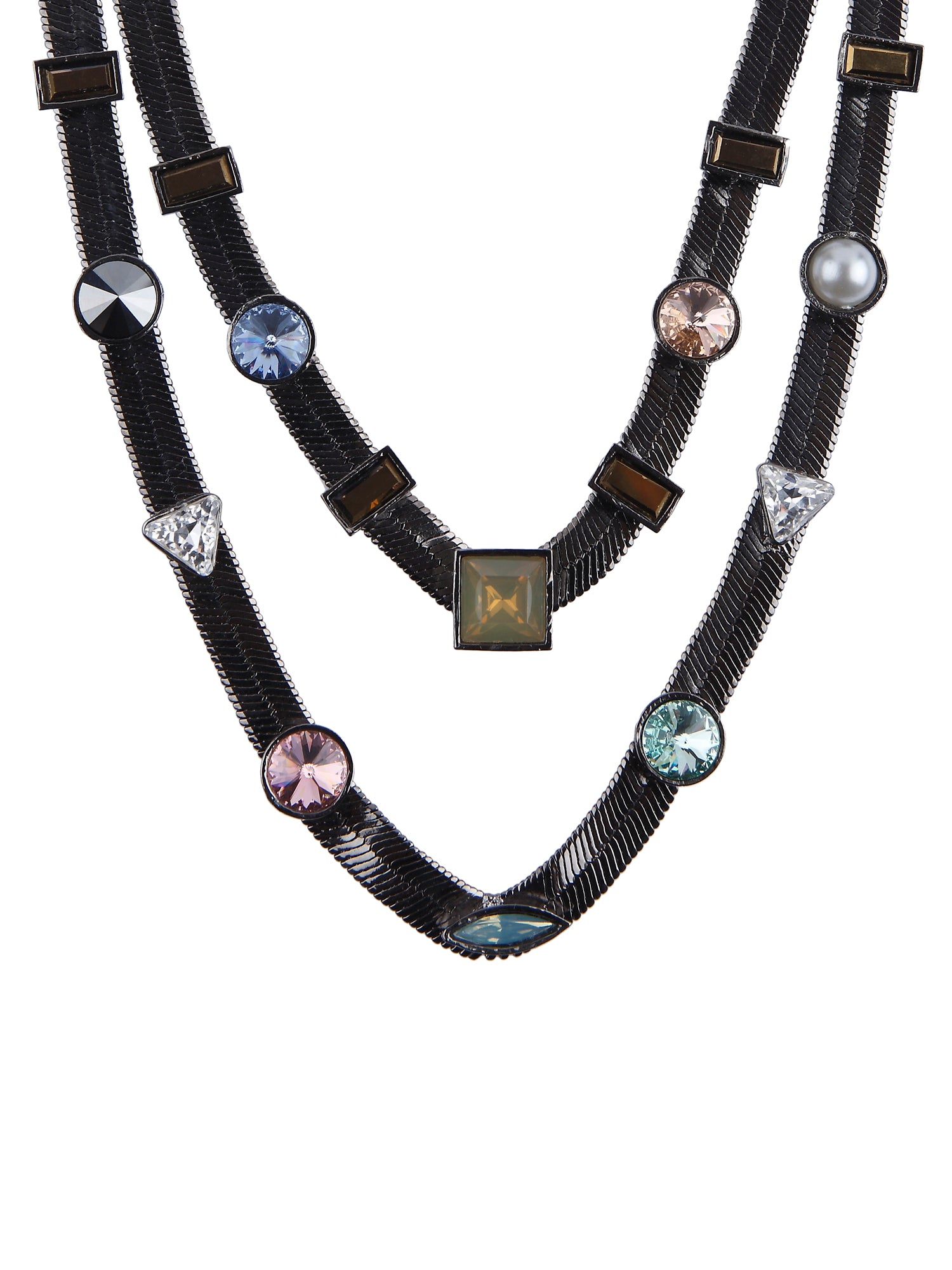 Two Layered Candy Necklace (Gunmetal)