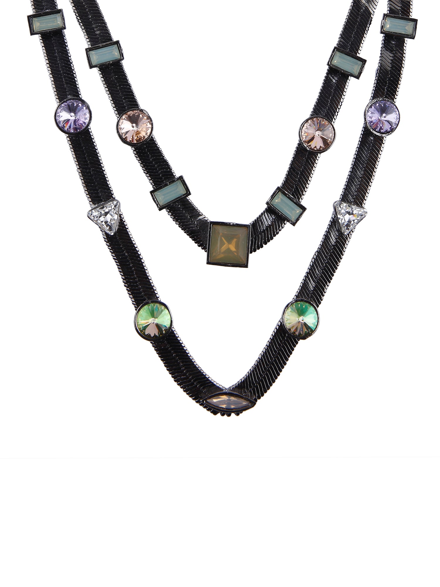 2 Layered Candy Necklace (Gunmetal)