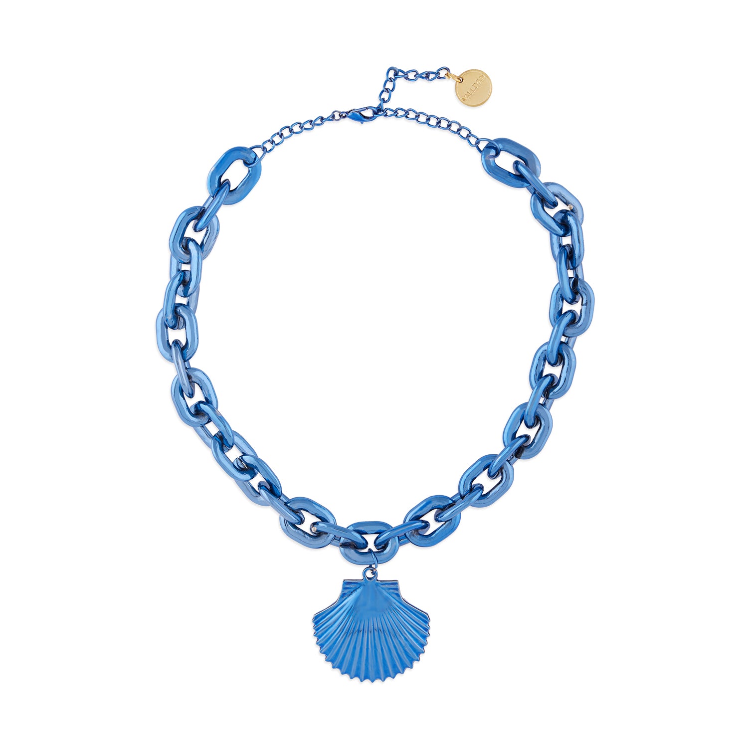 Cobalt Blue Shell Pendant Necklace