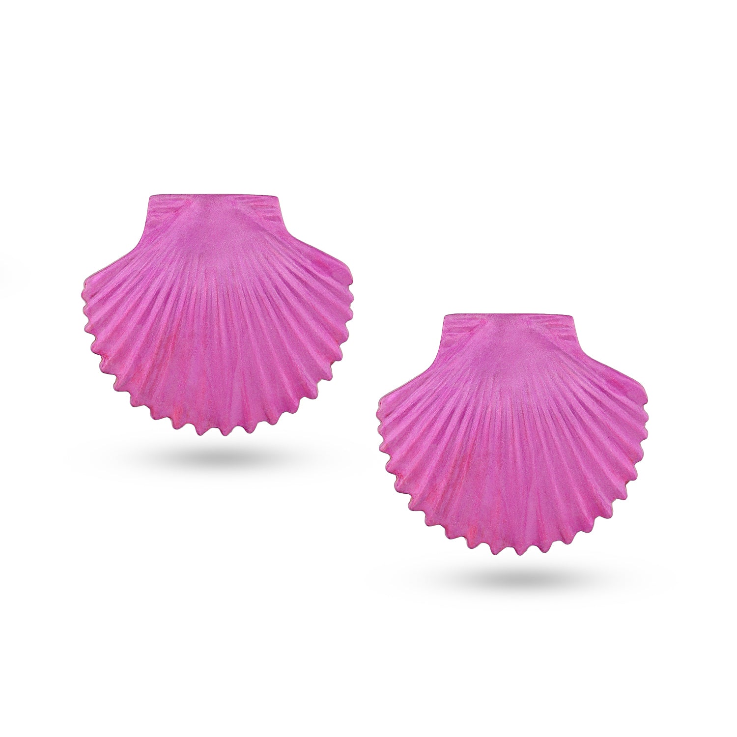 Pink Metallic Shell Earrings (Dark)