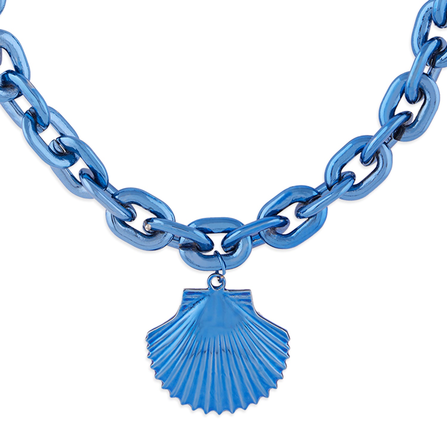 Cobalt Blue Shell Pendant Necklace