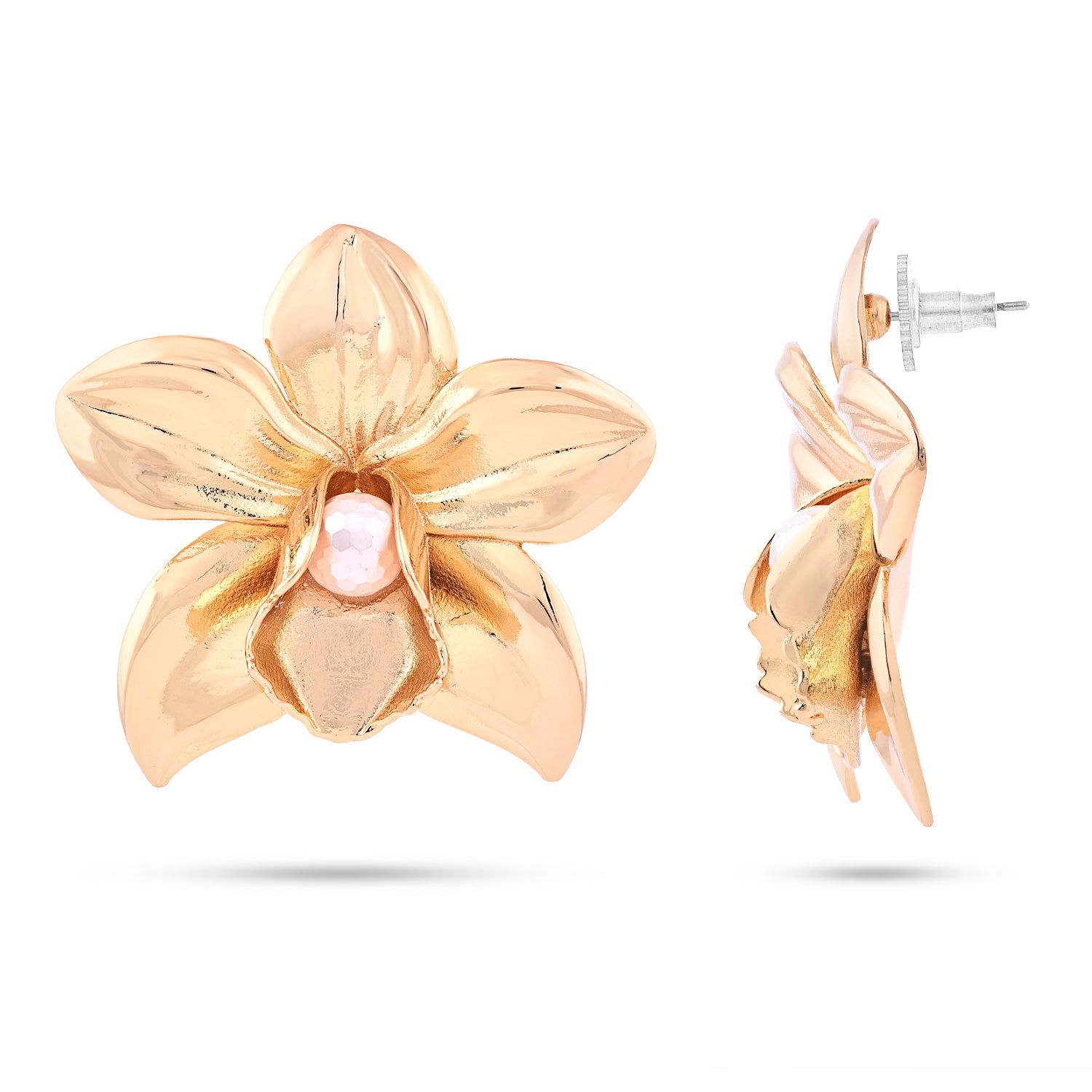 Metallic Orchid Earring (Gold)