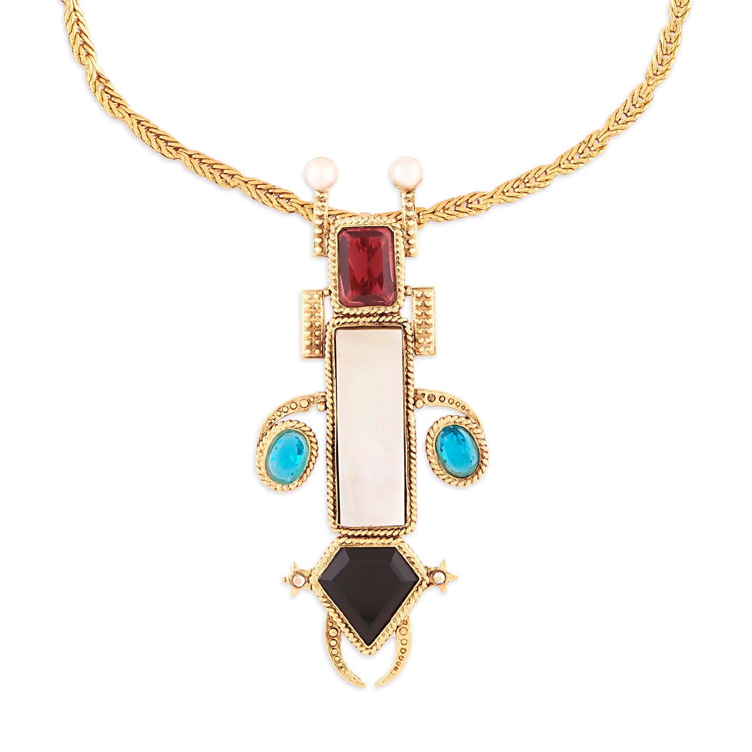 Gold Deco Space Insect Necklace