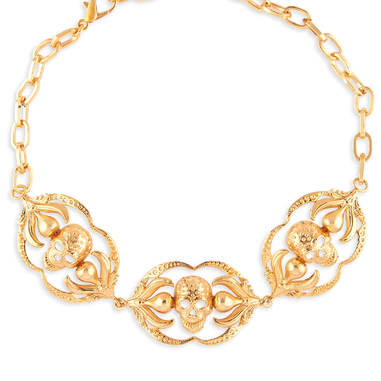 Gold Skull Garden Choker