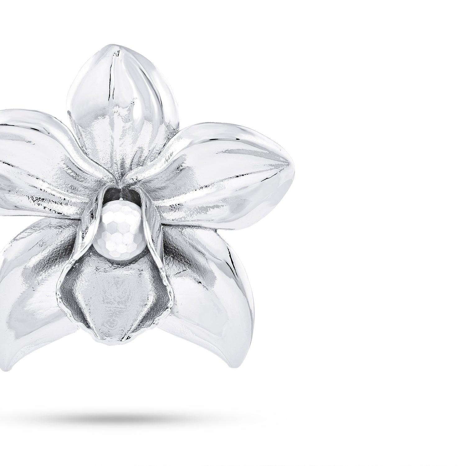 Metallic Orchid Earring (Silver)