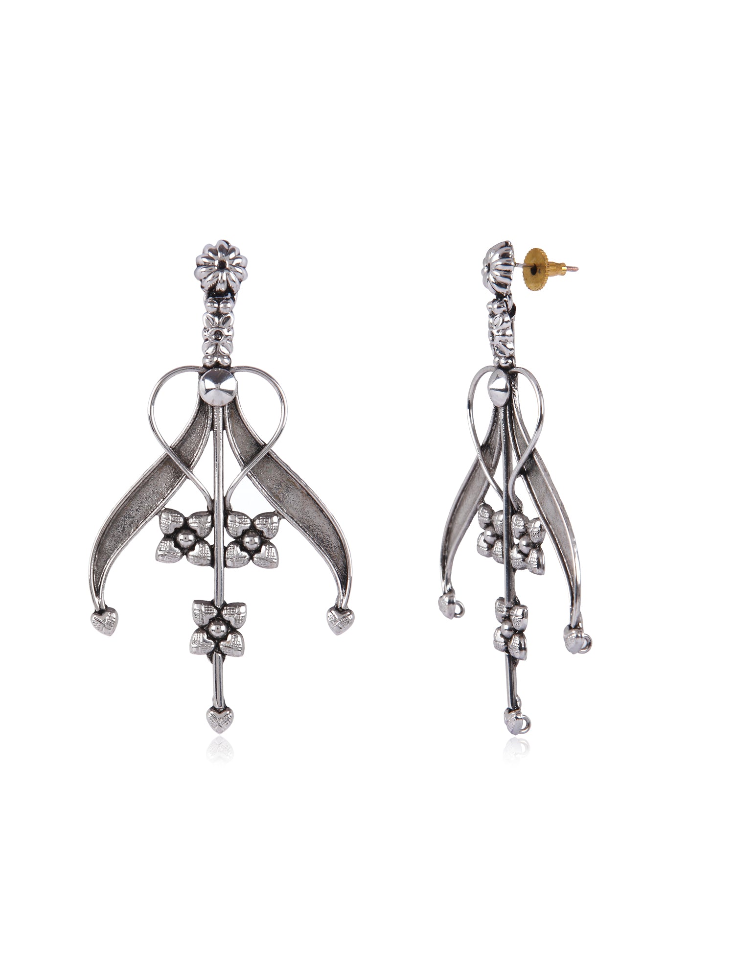 Antique Silver Lily Earrings