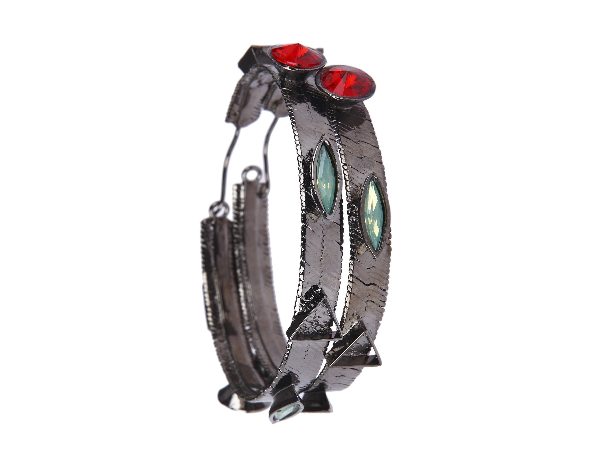 Jewelled Hoops (Gunmetal)