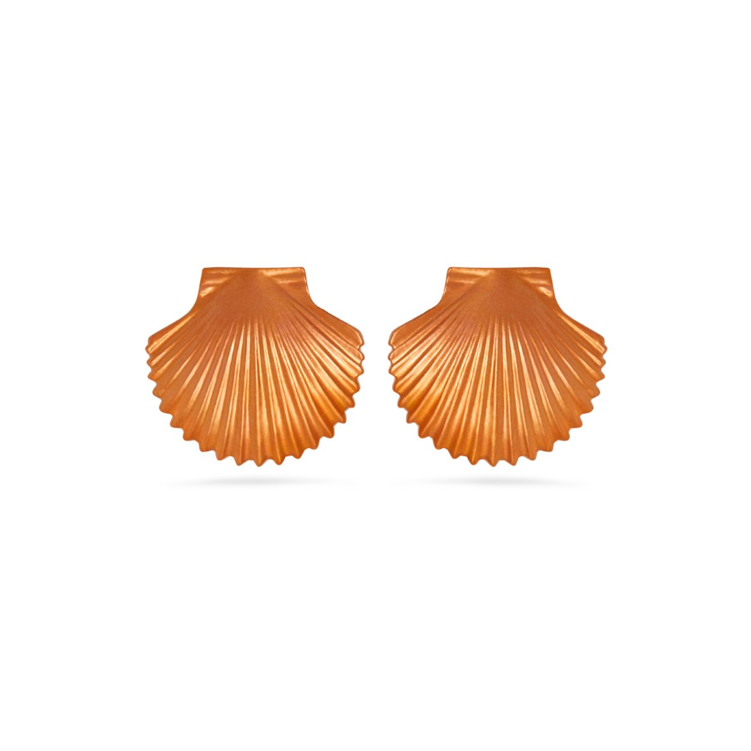 Orange Metallic Shell Earrings