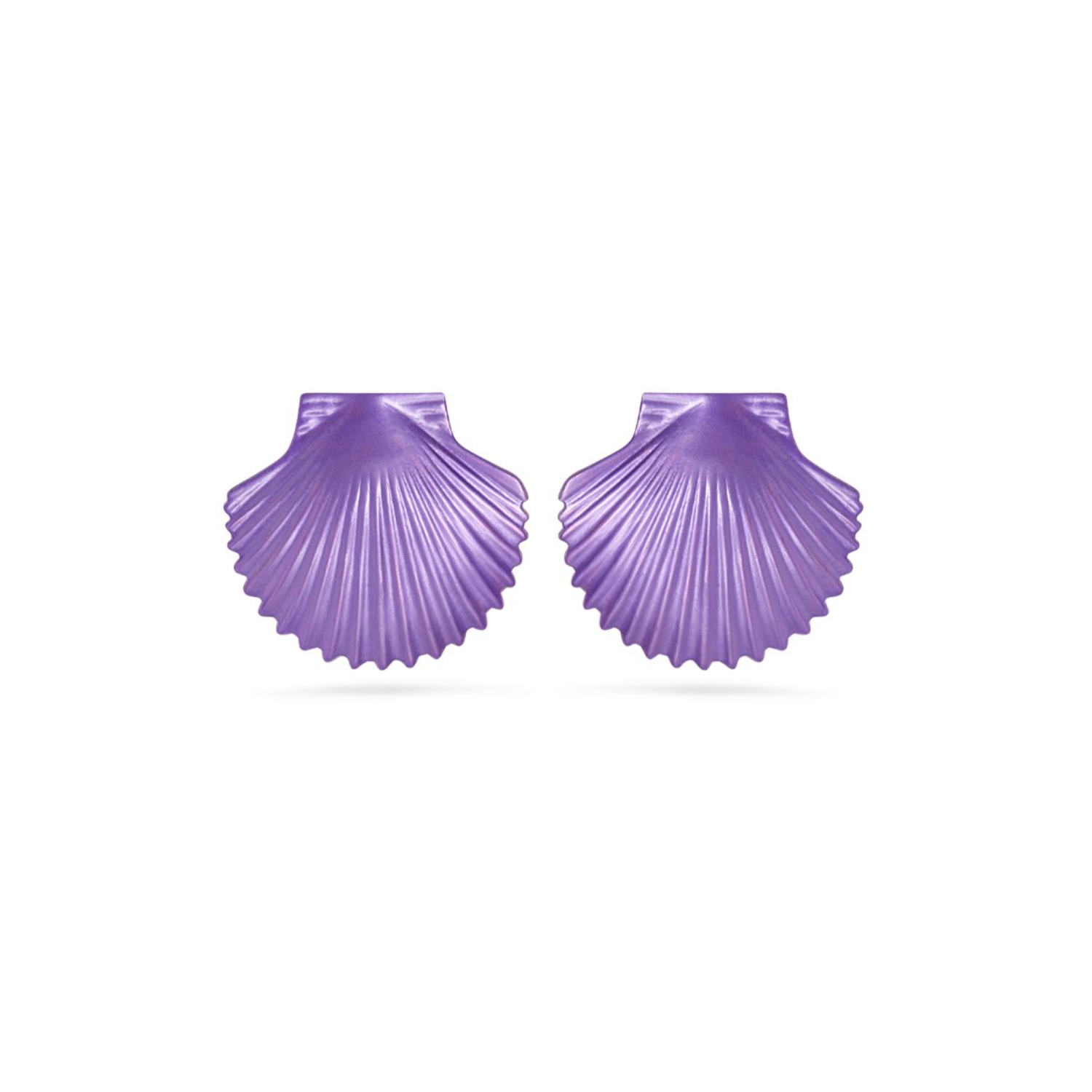 Purple Metallic Shell Earrings