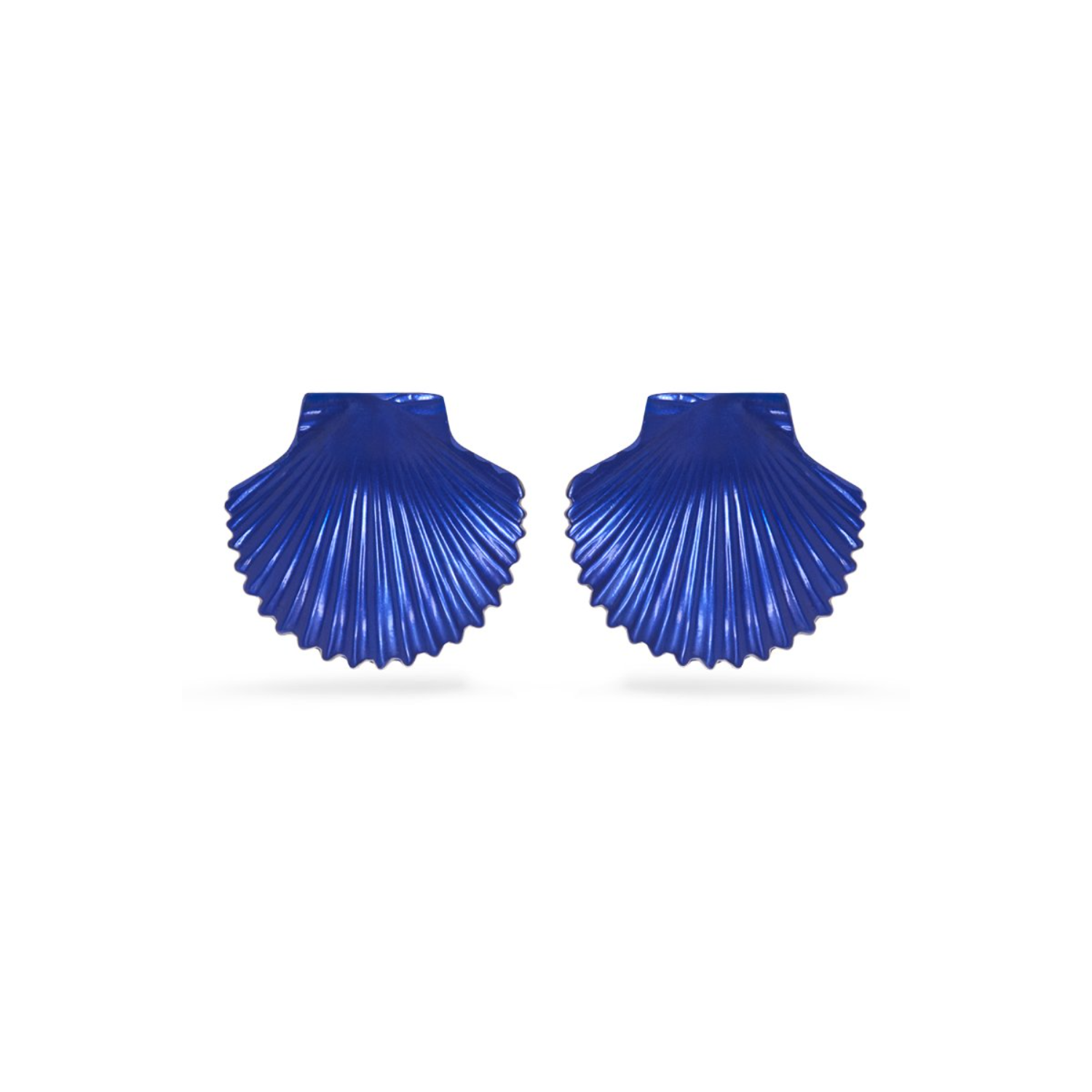 Royal Blue Metallic Shell Earrings
