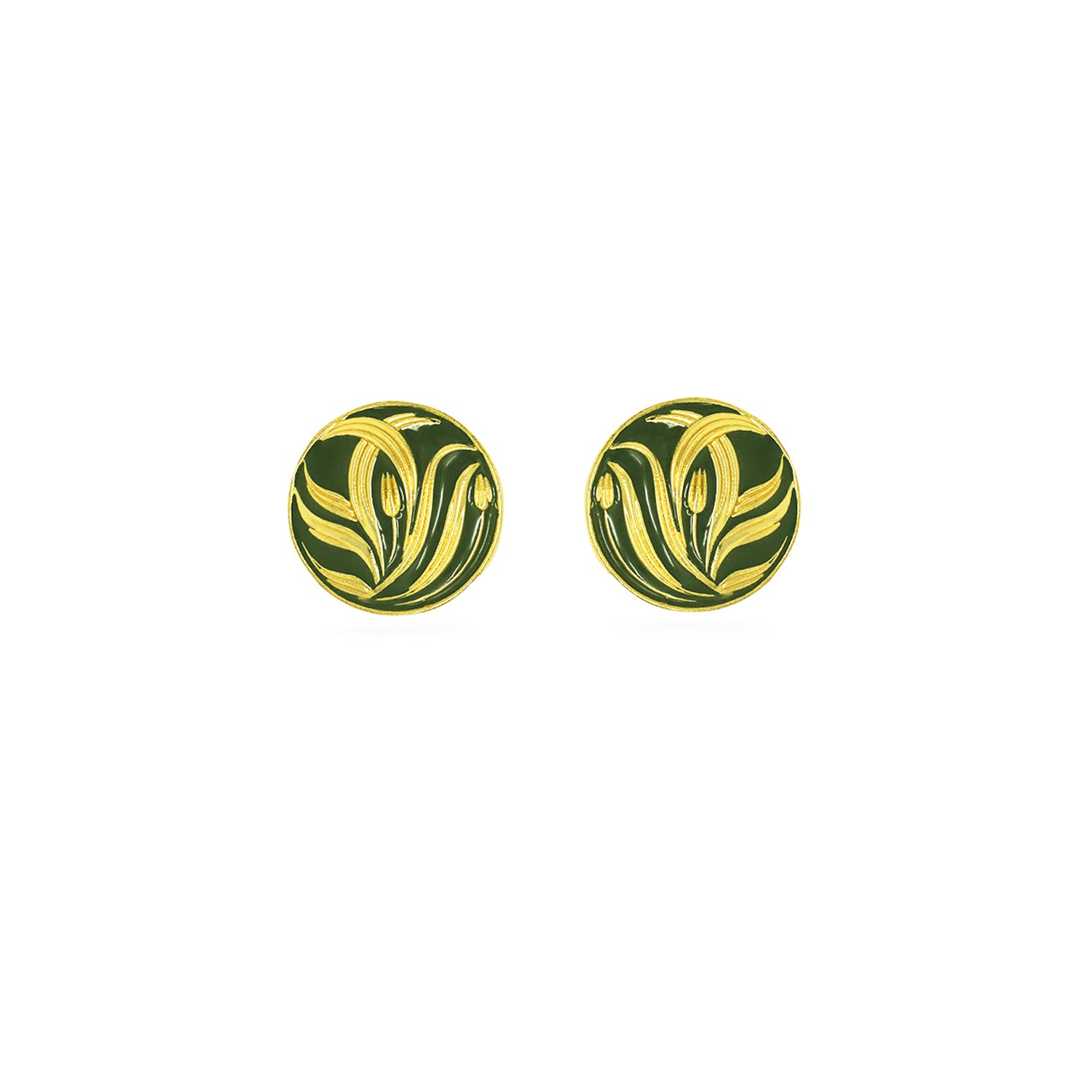 Green Allure Round Studs