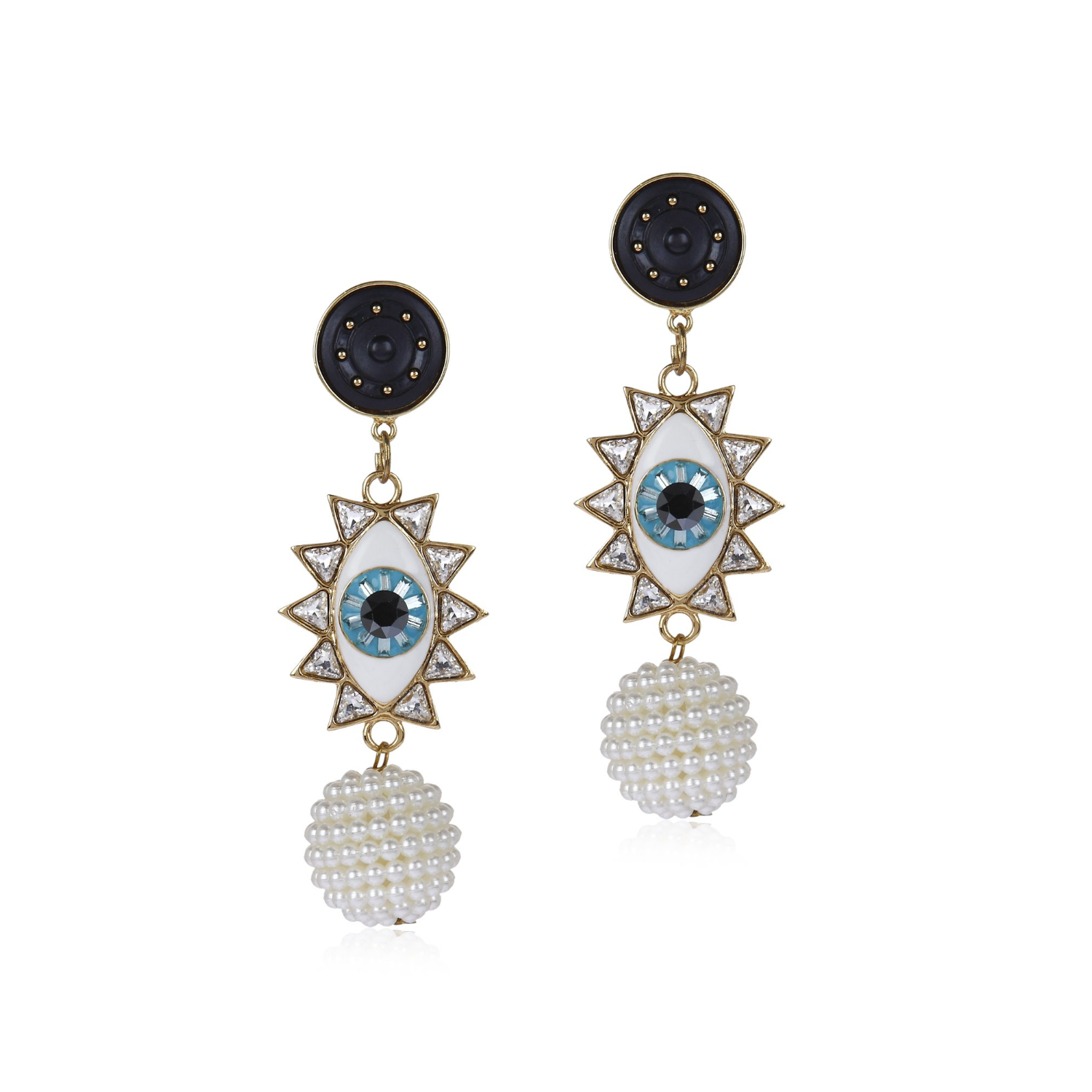 Gold Evil Eye Dangling Earring