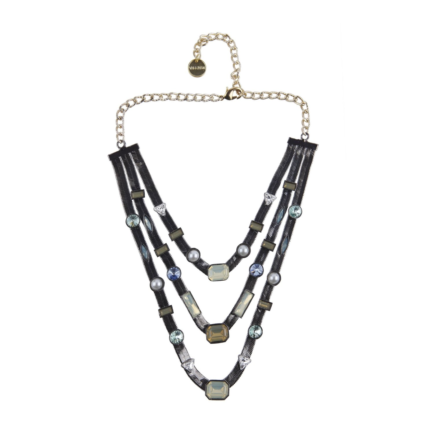 Three Layered Candy Necklace (Gunmetal)