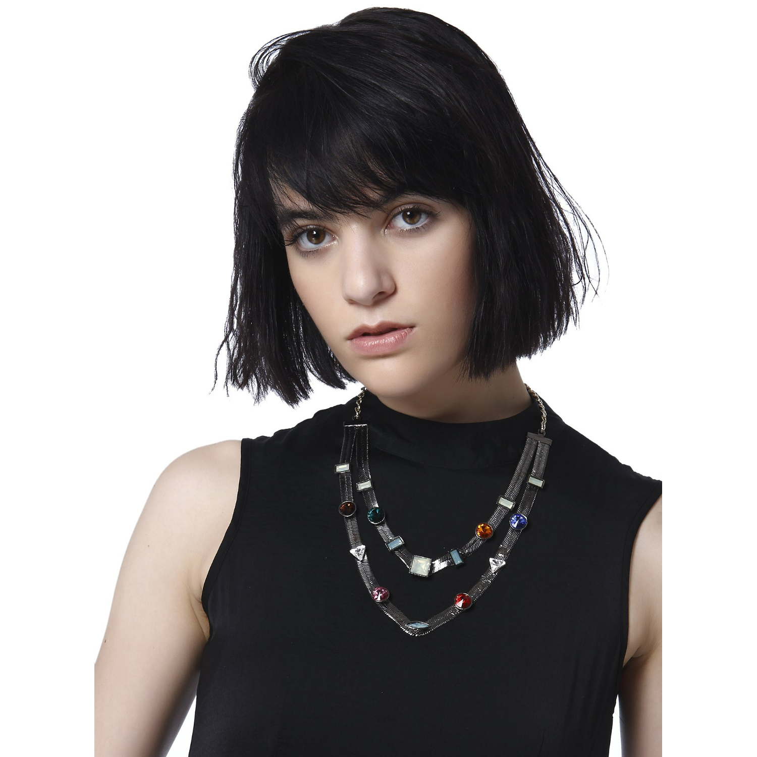 Two Layer Candy Necklace (Gunmetal)