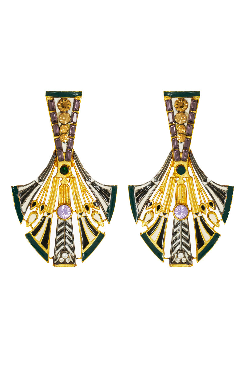 Green Egyptian Feather Earrings – Valliyan