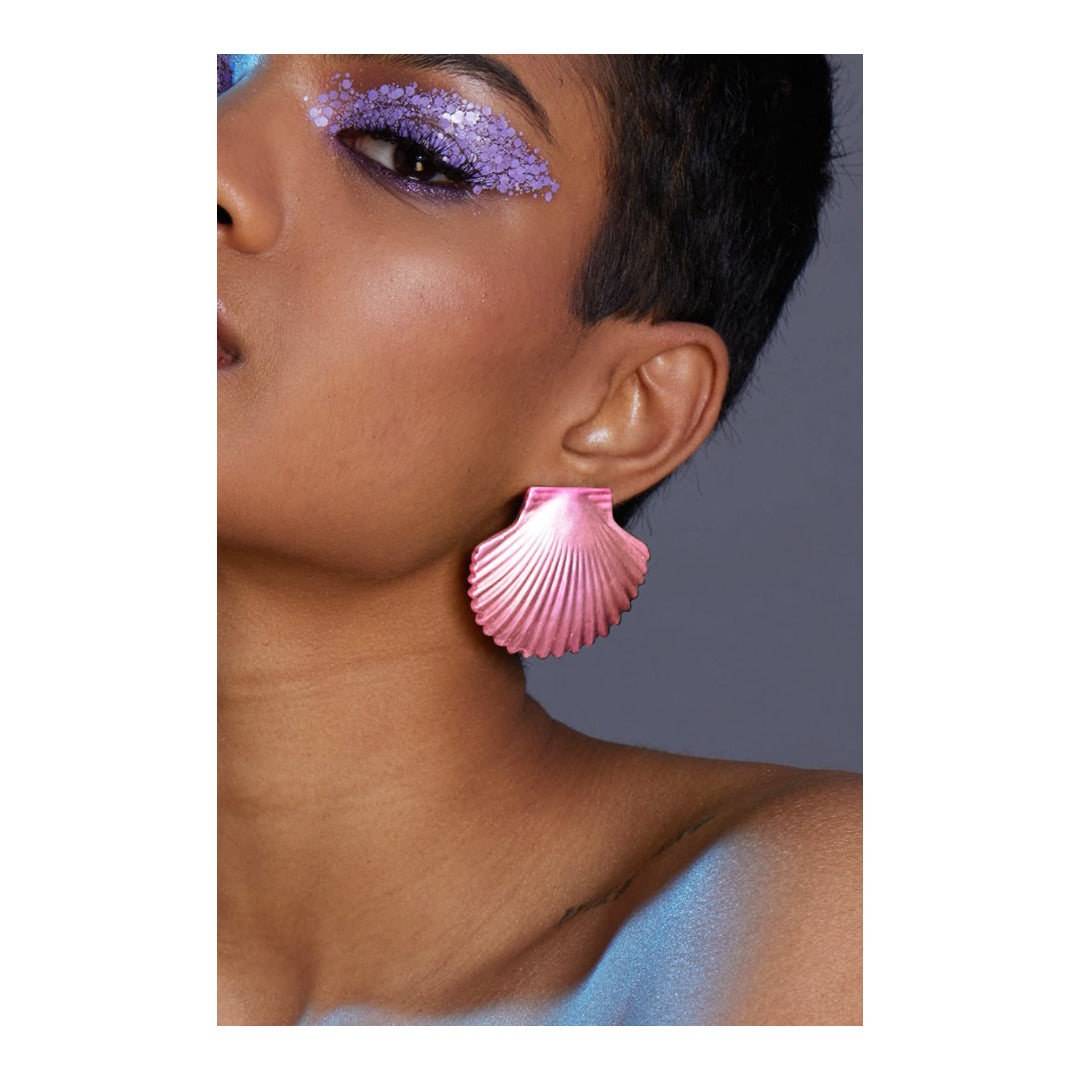 Pink Metallic Shell Earrings