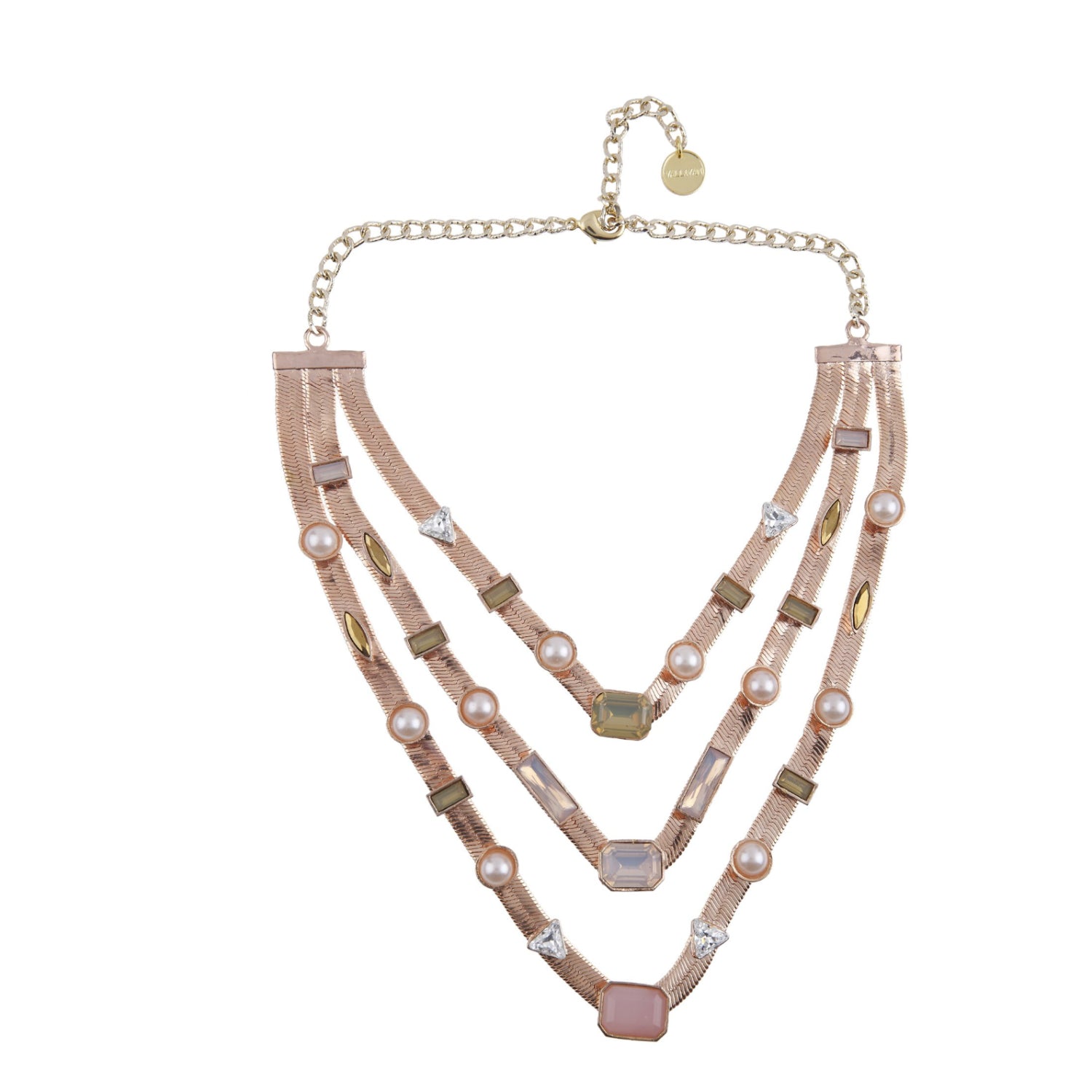 Three Layered Candy Necklace (Rose Gold)